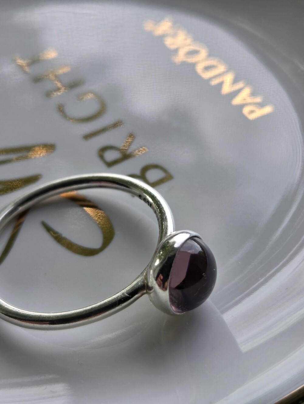 Pandora Poetic Droplet Ring, Blush Pink Crystal Size 9/60